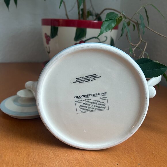 Gluckstein Home Teapot 6 cups Blue and White Stripe Hampton Villa Charlotte - Picture 3 of 4